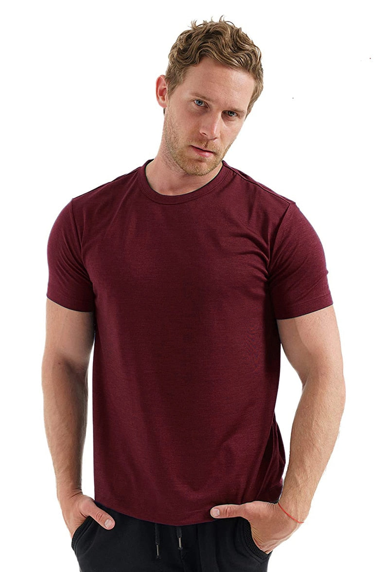 Ultra-Soft Merino Wool T-Shirt for Men: 100% Merino Wool Base Layer Shirt, 180G Breathable, Wicking, Anti-Odor, Fast Dry - USA Sizing