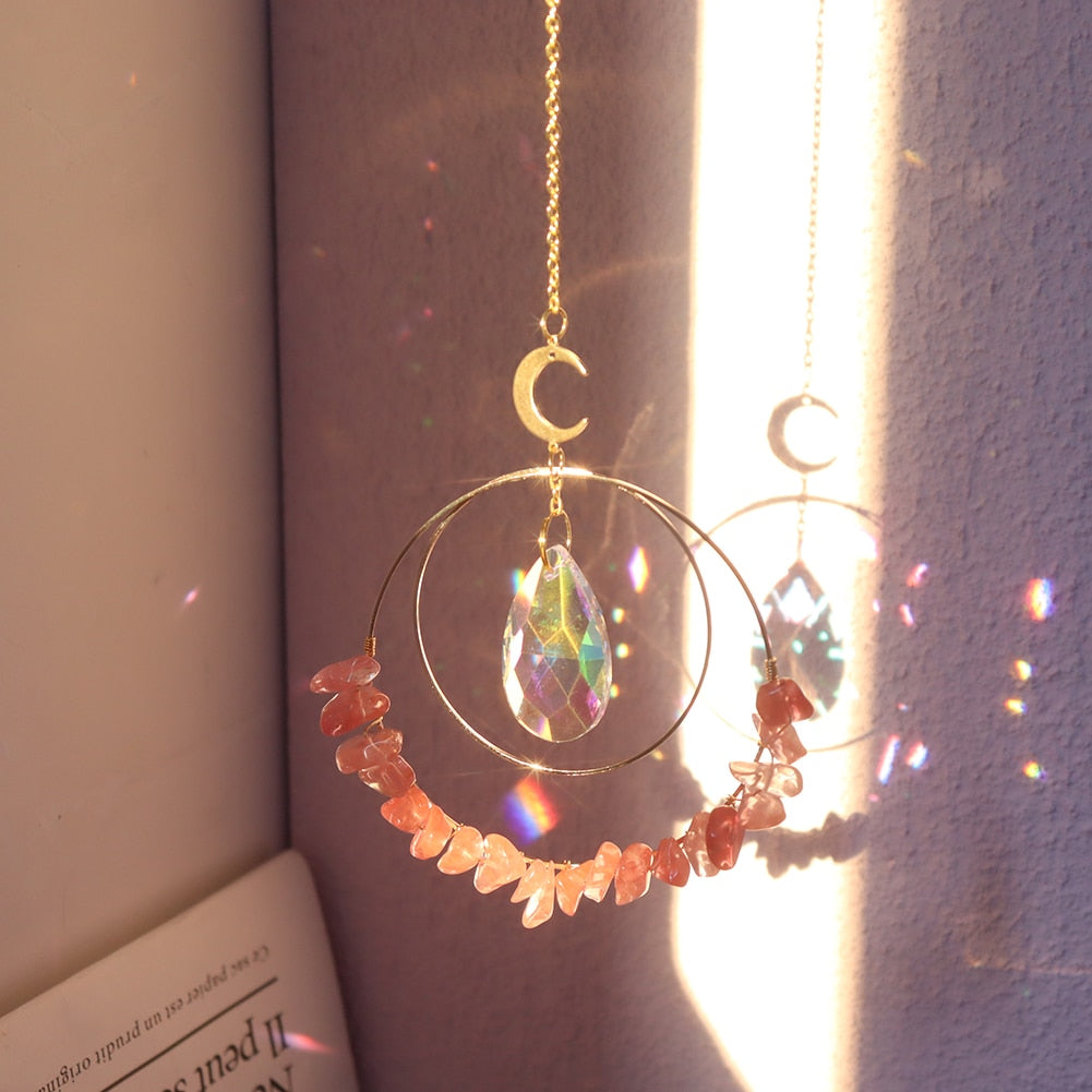 Rainbow Crystal Angel Chakra Sun Catcher - Embrace Harmony and Spiritual Serenity