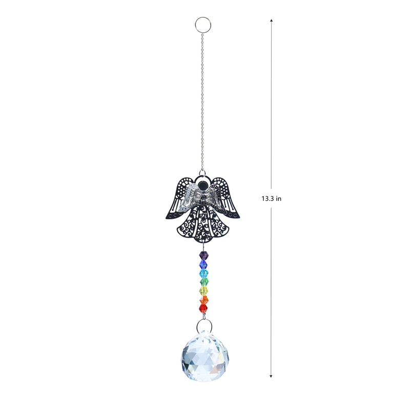 Crystal Sun Prisms Solar Hummingbird Owl Wind Chimes - Delight in the Enchanting Harmony of Nature's Beauty