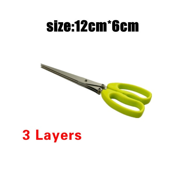 Multi-Layered Stainless Steel Kitchen Scissors: Versatile Vegetable Cutter and Herb Chopper for Scallions, Laver, Spices, and More Accessories