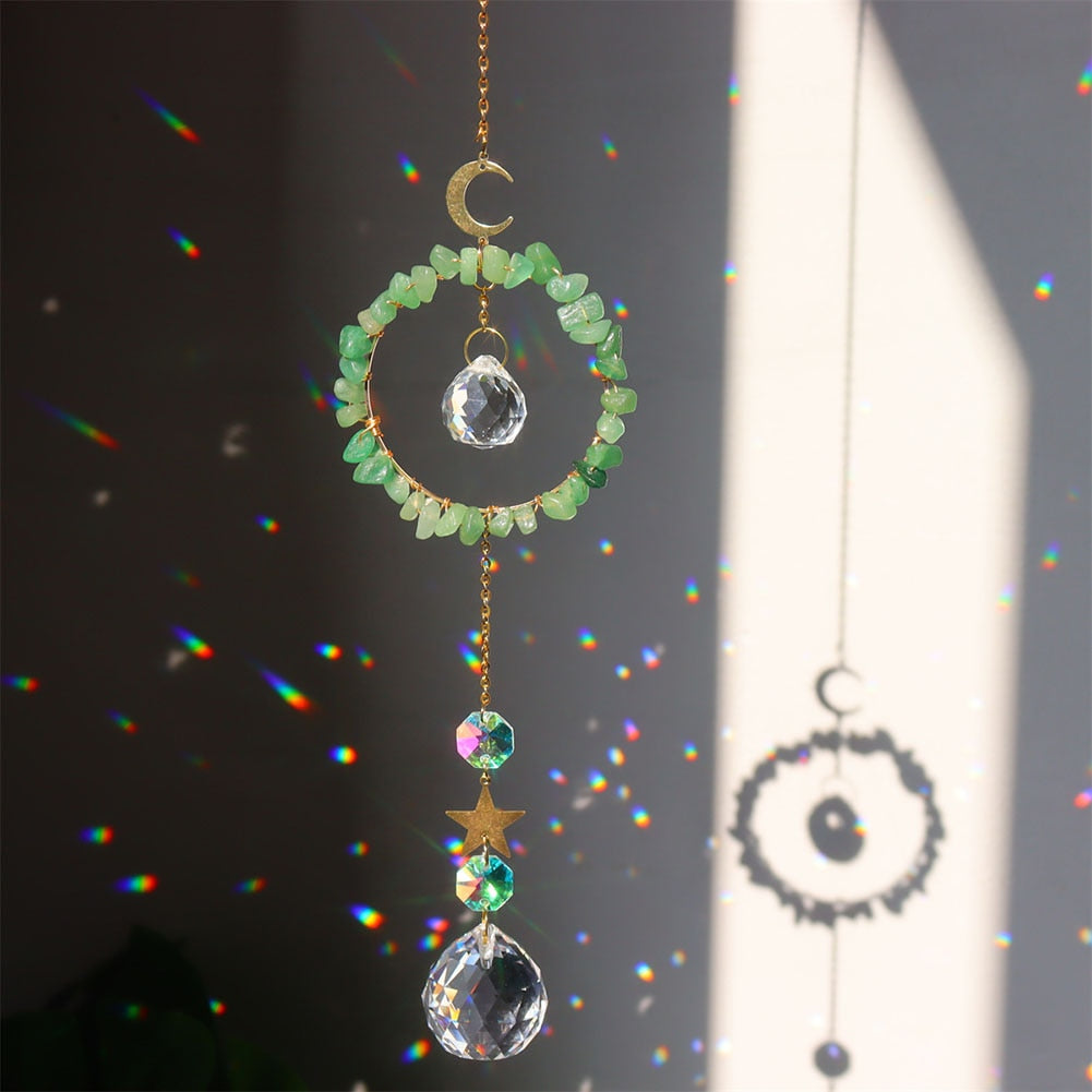 Rainbow Crystal Angel Chakra Sun Catcher - Embrace Harmony and Spiritual Serenity