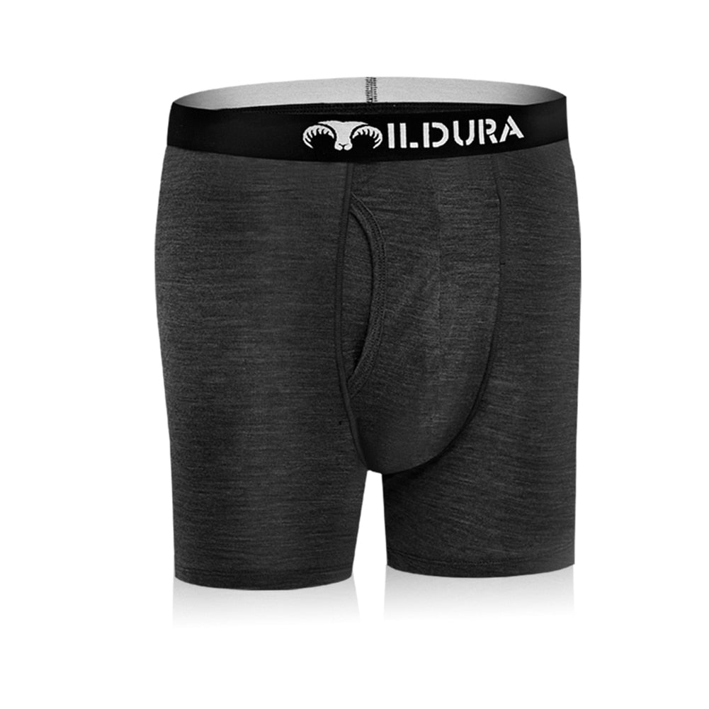 Premium Men's Merino Wool Boxer Briefs: Ultra-Soft Moisture-Wicking Base Layer Underwear