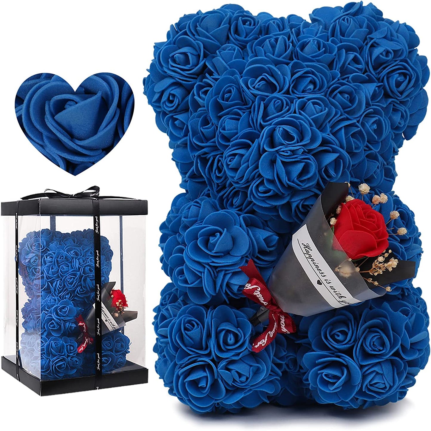 25cm Rose Bear in Gift Box