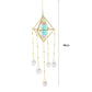 Metal Crystal Wind Chimes - Natural Stone Hexagon Prisms for Radiant Sun Catchers