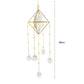 Metal Crystal Wind Chimes - Natural Stone Hexagon Prisms for Radiant Sun Catchers