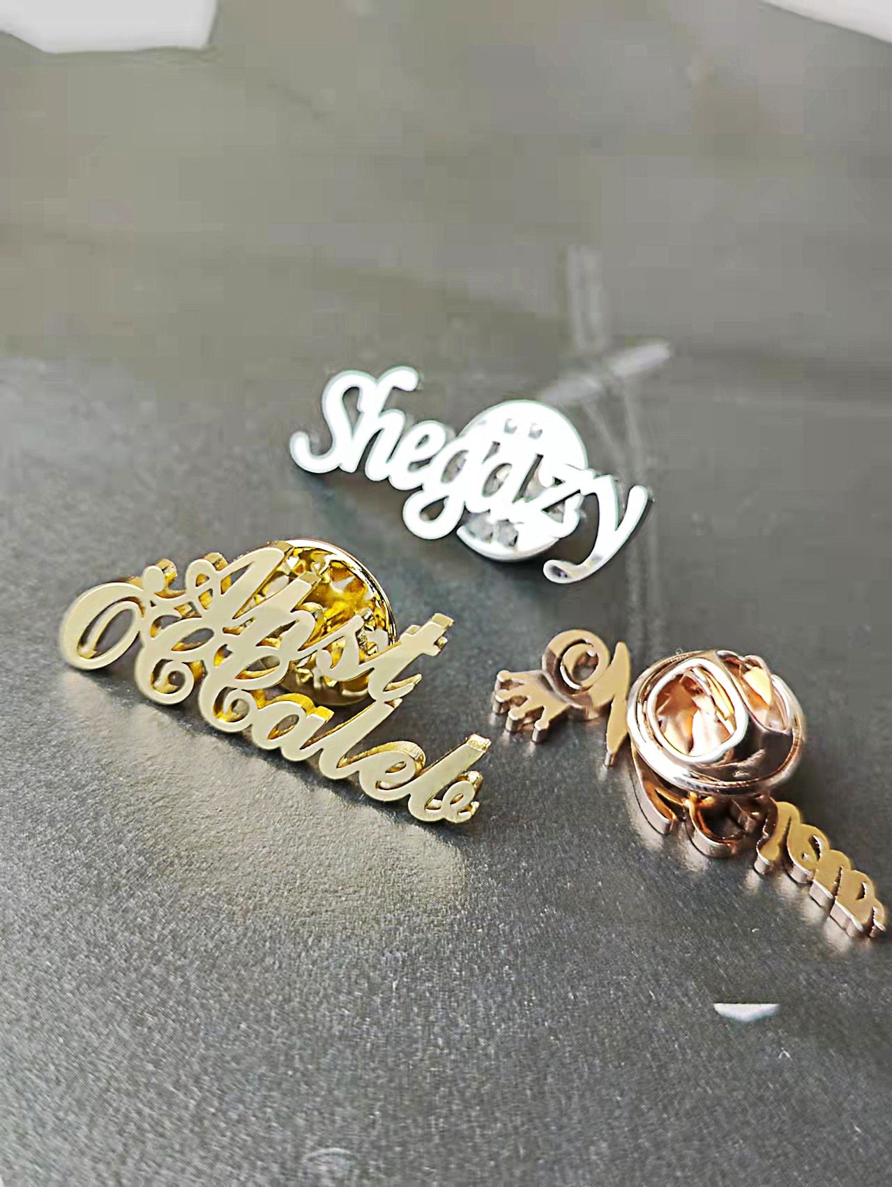 Personalized Stainless Steel Name Brooch Pin