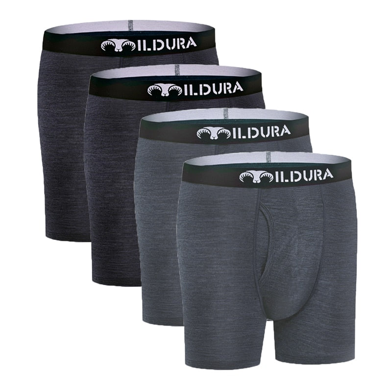 Premium Men's Merino Wool Boxer Briefs: Ultra-Soft Moisture-Wicking Base Layer Underwear