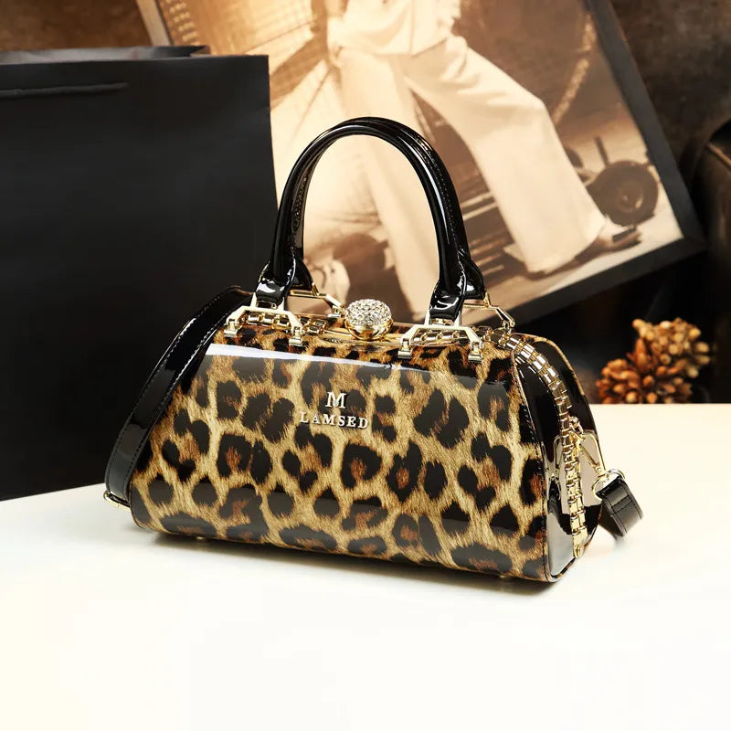 Elegant Glossy Patent Leather Women's Handbag