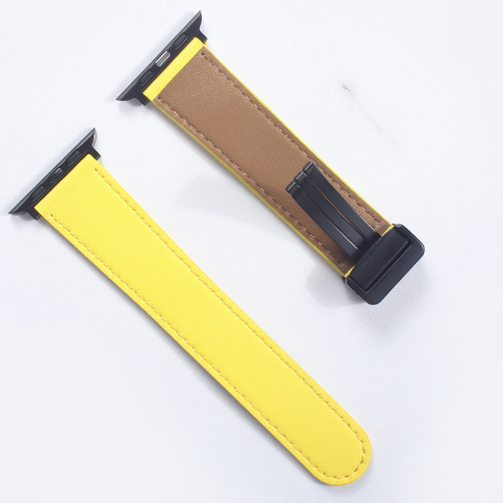 Apple Watch Band Leather Magnetic 38-49mm Buckle Bracelet