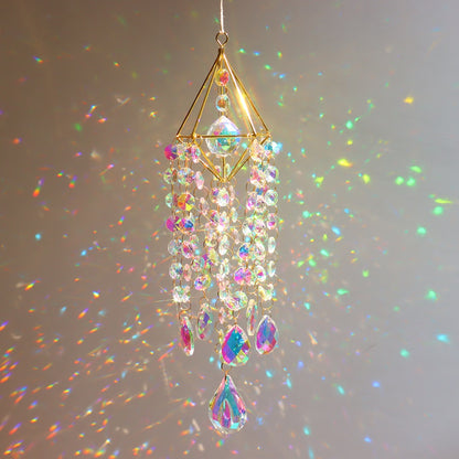 Crystal Wind Chimes Metal Hanging Prisms Rainbow Sun Catchers Home and Garden Decor