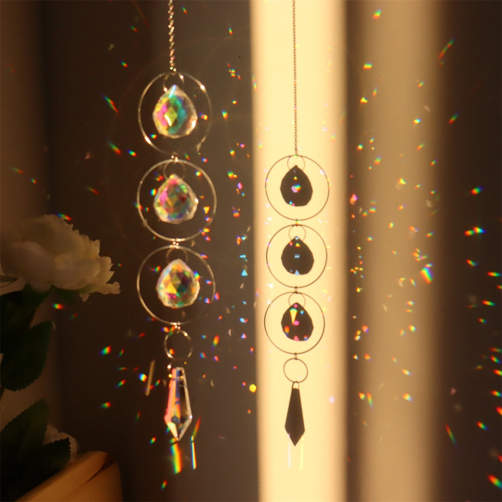 Crystal Diamond Wind Chime - Illuminate Your Space with Sparkling Light Catcher Ornaments