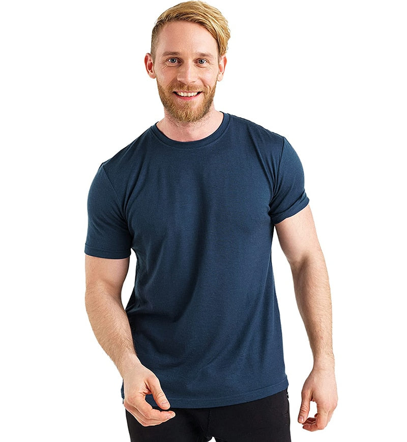 Ultra-Soft Merino Wool T-Shirt for Men: 100% Merino Wool Base Layer Shirt, 180G Breathable, Wicking, Anti-Odor, Fast Dry - USA Sizing