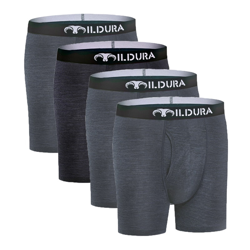 Premium Men's Merino Wool Boxer Briefs: Ultra-Soft Moisture-Wicking Base Layer Underwear