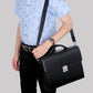 Stylish PU Leather Laptop Business Bag with Password Lock Professional Men's Diagonal Briefcase