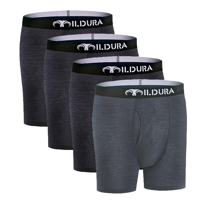 Premium Men's Merino Wool Boxer Briefs: Ultra-Soft Moisture-Wicking Base Layer Underwear