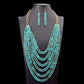 Artisanal Multi-Layered Acrylic Necklace and Earrings Set, Exquisite Ethnic Charm with African Inspired Design