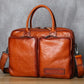 Handmade Retro Unique Leather Men's Briefcase Business Laptop Bag for Trendy Men