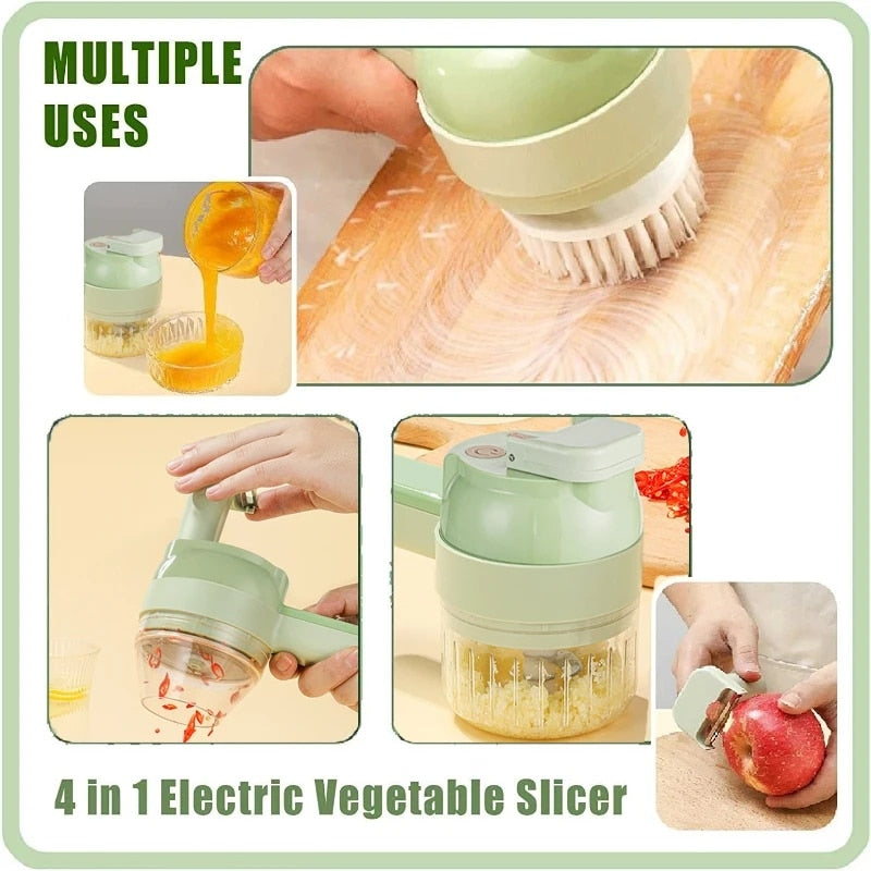 Electric Vegetable Slicer : Ultimate Vegetable Slicing, Garlic Crushing, and Food Chopping Solution