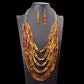 Artisanal Multi-Layered Acrylic Necklace and Earrings Set, Exquisite Ethnic Charm with African Inspired Design