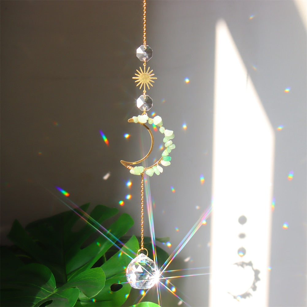 Rainbow Crystal Angel Chakra Sun Catcher - Embrace Harmony and Spiritual Serenity