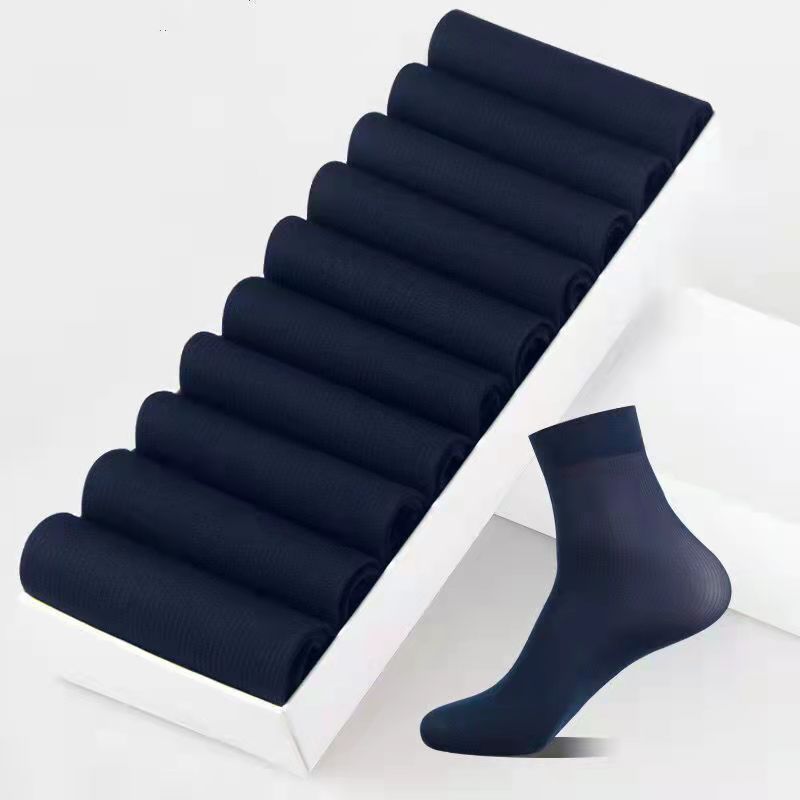 Premium 10-Pack Men's Ultra-thin Original Bamboo Socks for Summer and Spring Business Attire