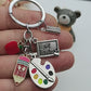 Personalized A-Z Letter Initial Handmade Keychain Color Palette Pen Holder  Teacher Keychain  Bohemian Style Key Ring