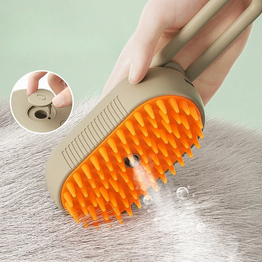 Cat Hair Grooming Steam Brush Rechargeable