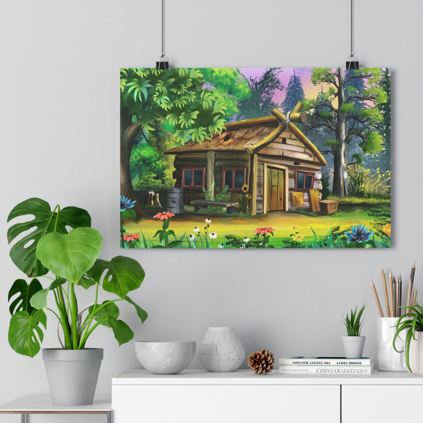 Old rickety wooden house in the village - Giclée Art Print