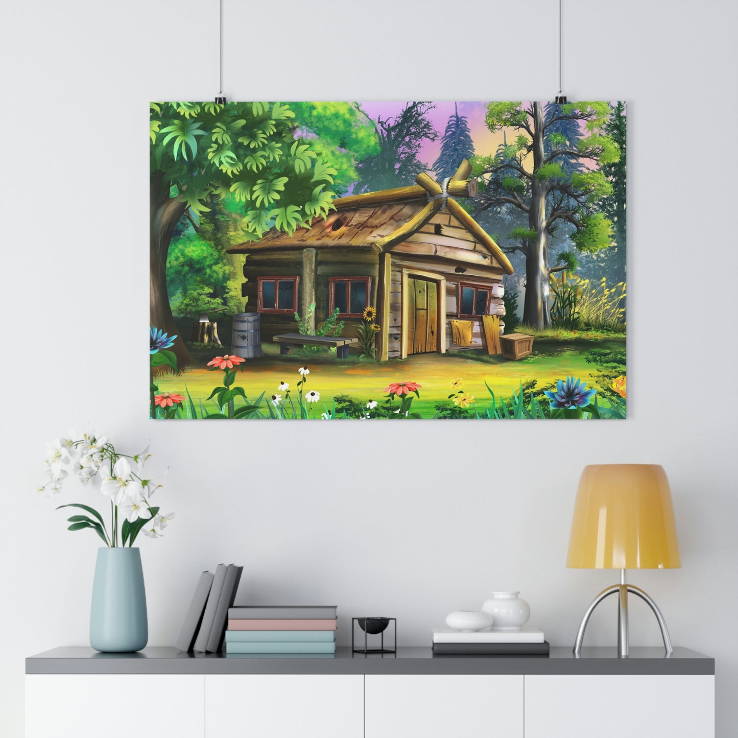 Old rickety wooden house in the village - Giclée Art Print