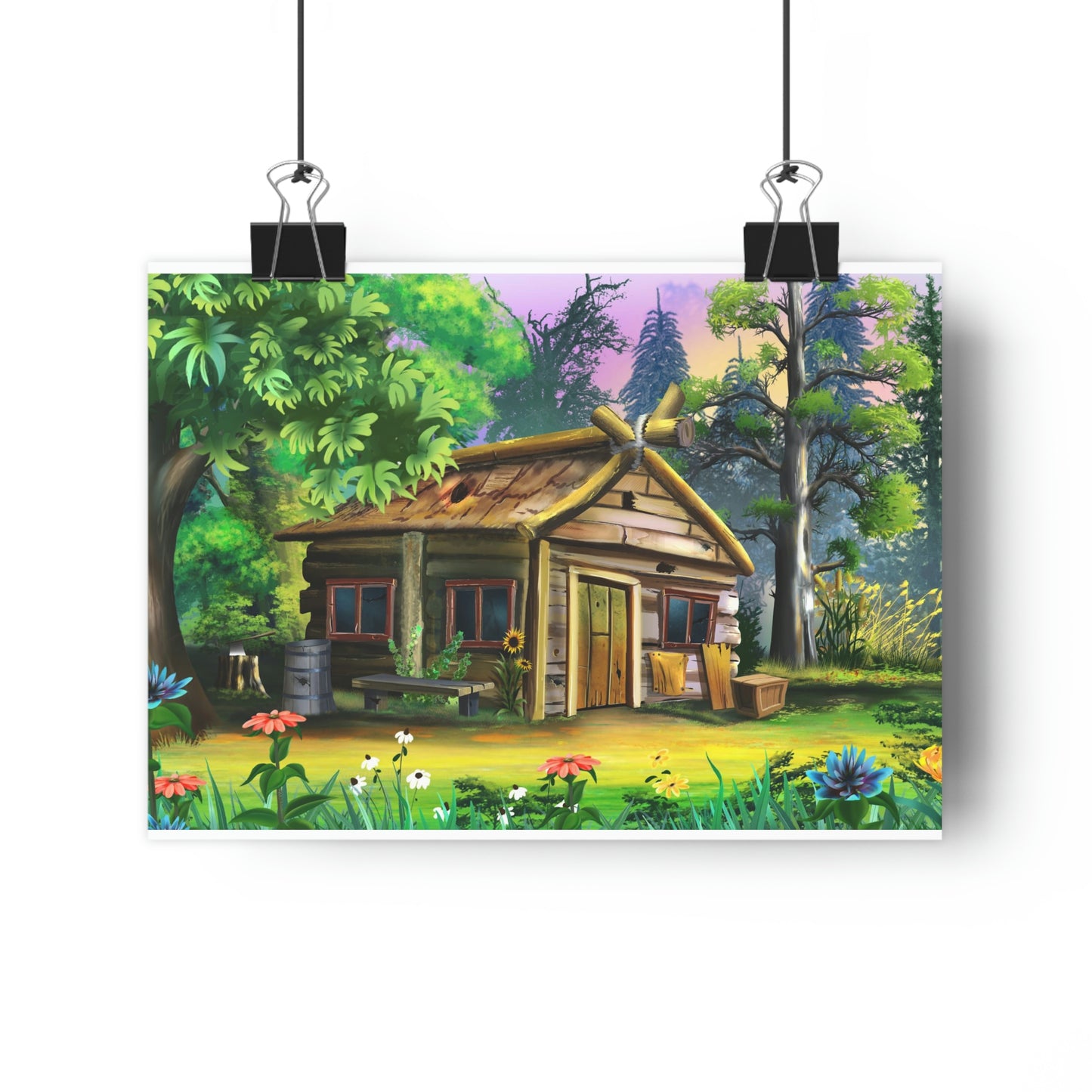 Old rickety wooden house in the village - Giclée Art Print