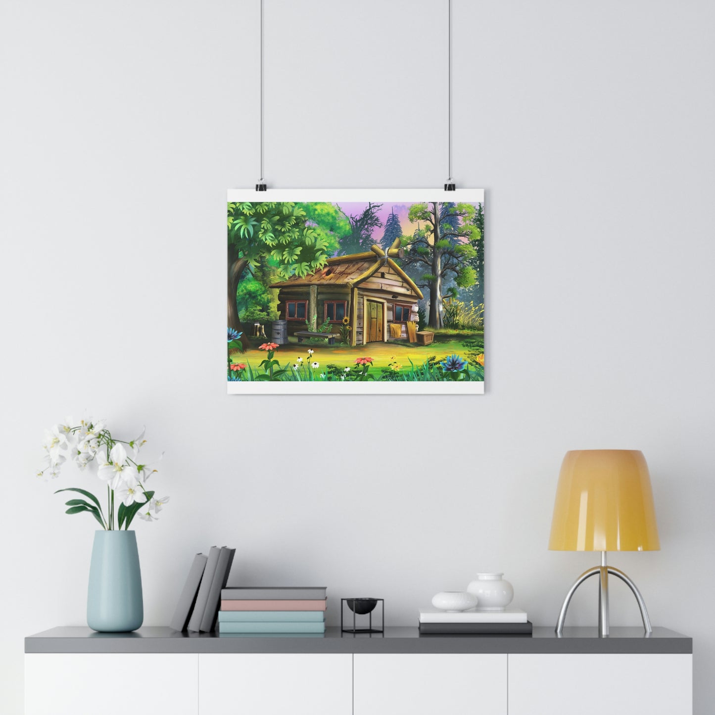 Old rickety wooden house in the village - Giclée Art Print