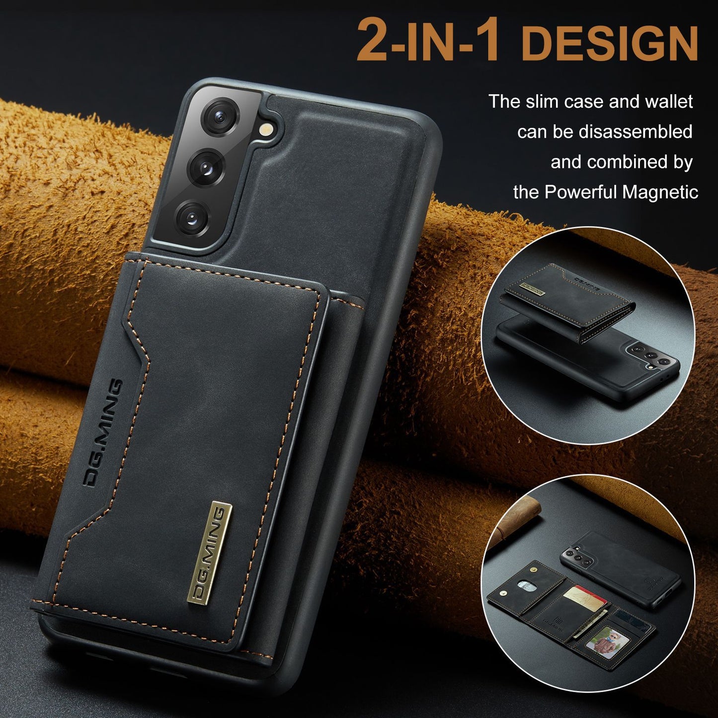 Premium Detachable PU Leather Magnetic Wallet Case for Samsung Phones - The Ultimate Solution for Style and Functionality