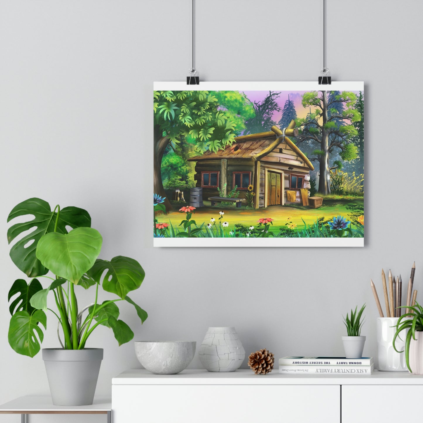 Old rickety wooden house in the village - Giclée Art Print