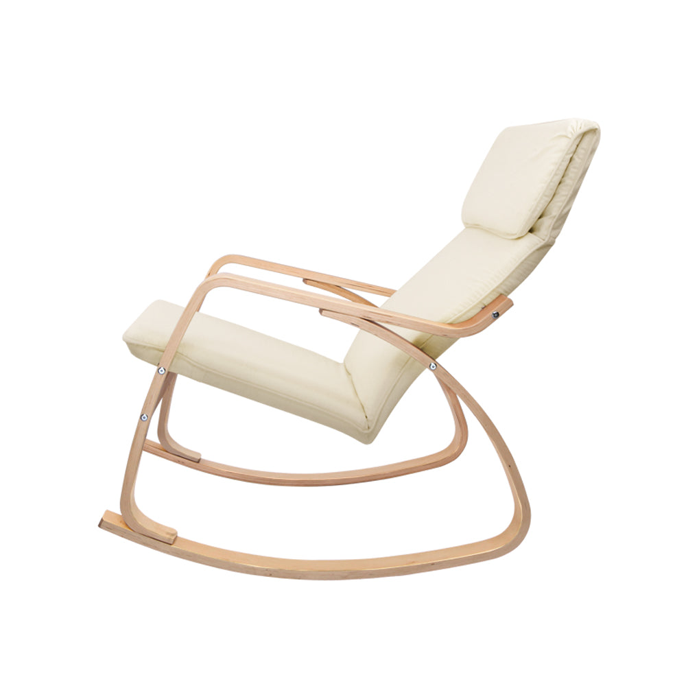 Artiss Fabric Rocking Armchair - Beige