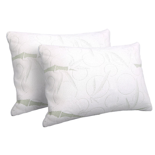 Giselle Bedding Set of 2 Bamboo Pillow with Memory Foam 