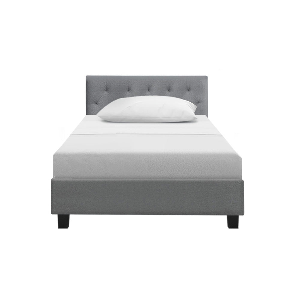 Artiss Vanke Bed Frame Fabric- Grey Single