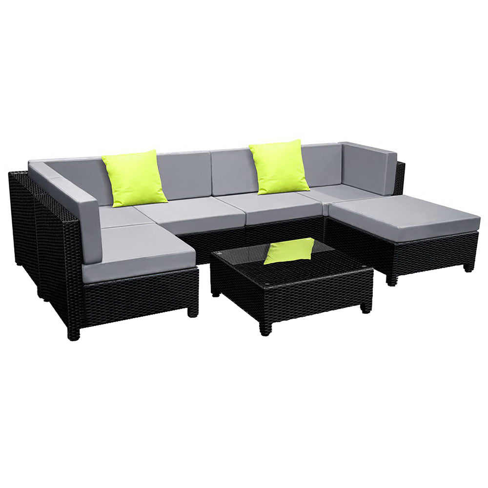 Gardeon 7PC Sofa Set Outdoor Furniture Lounge Setting Wicker Couches Garden Patio Pool