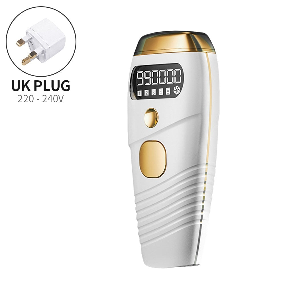 Painless All-Body Hair Removal: The Flash Laser Electric Epilator with 5 Adjustable IPL Levels for Permanent Trimming