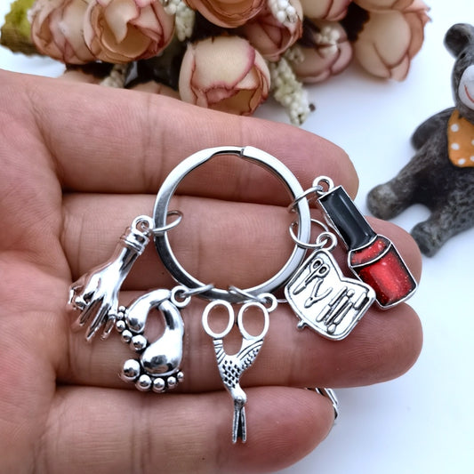 Nail Art Keychain with Nail Polish Nail Clippers Thoughtful Gift