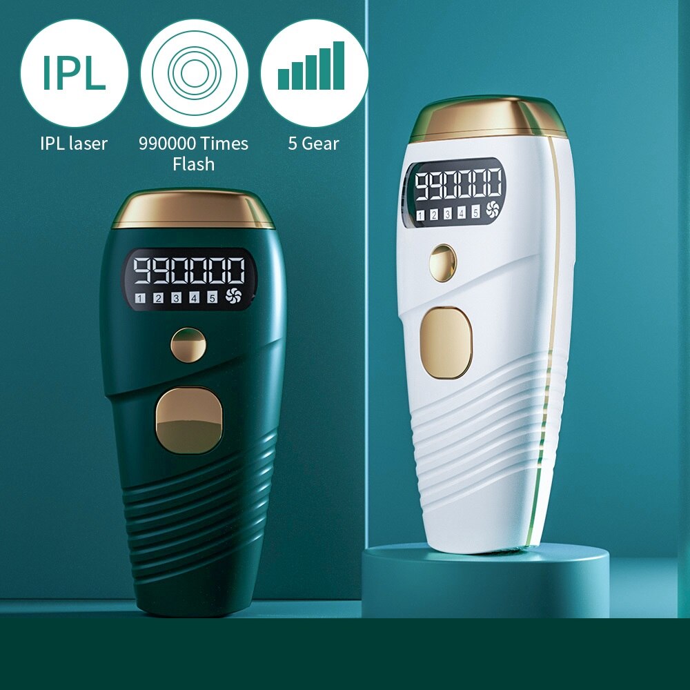 Painless All-Body Hair Removal: The Flash Laser Electric Epilator with 5 Adjustable IPL Levels for Permanent Trimming