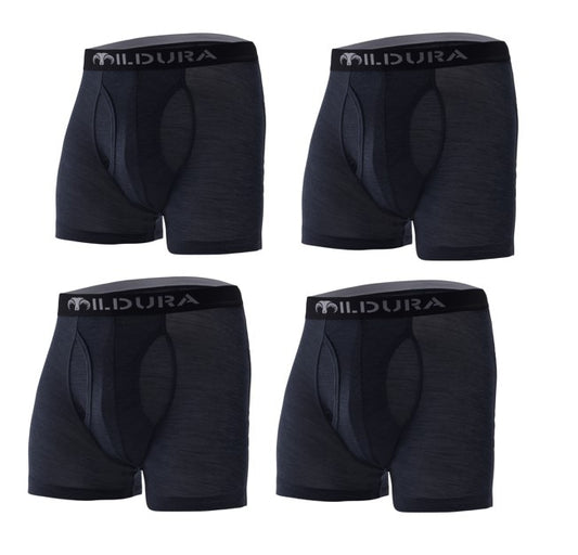 Premium Men's Merino Wool Boxer Briefs: Ultra-Soft Moisture-Wicking Base Layer Underwear