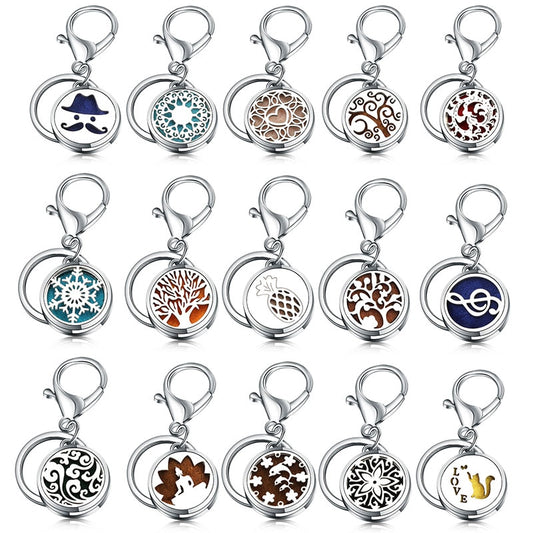 Perfume Keychain Stainless Steel Essential Oil Perfume Aromatherapy Key Chain