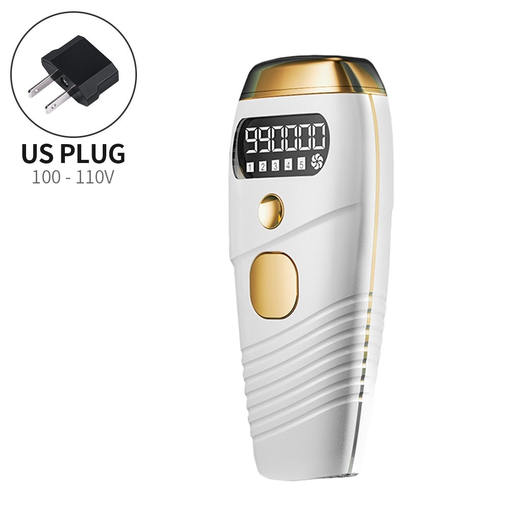 Painless All-Body Hair Removal: The Flash Laser Electric Epilator with 5 Adjustable IPL Levels for Permanent Trimming