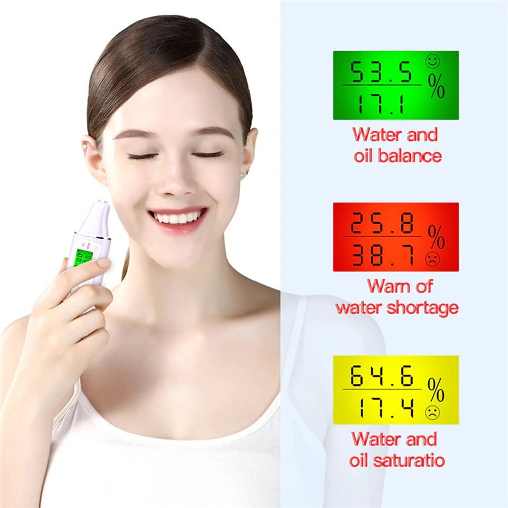 3-in-1 Skin Moisture Detector Skin Oil Content Analyzer LCD Digital Facial Skin Moisture Meter Skin Care Tester