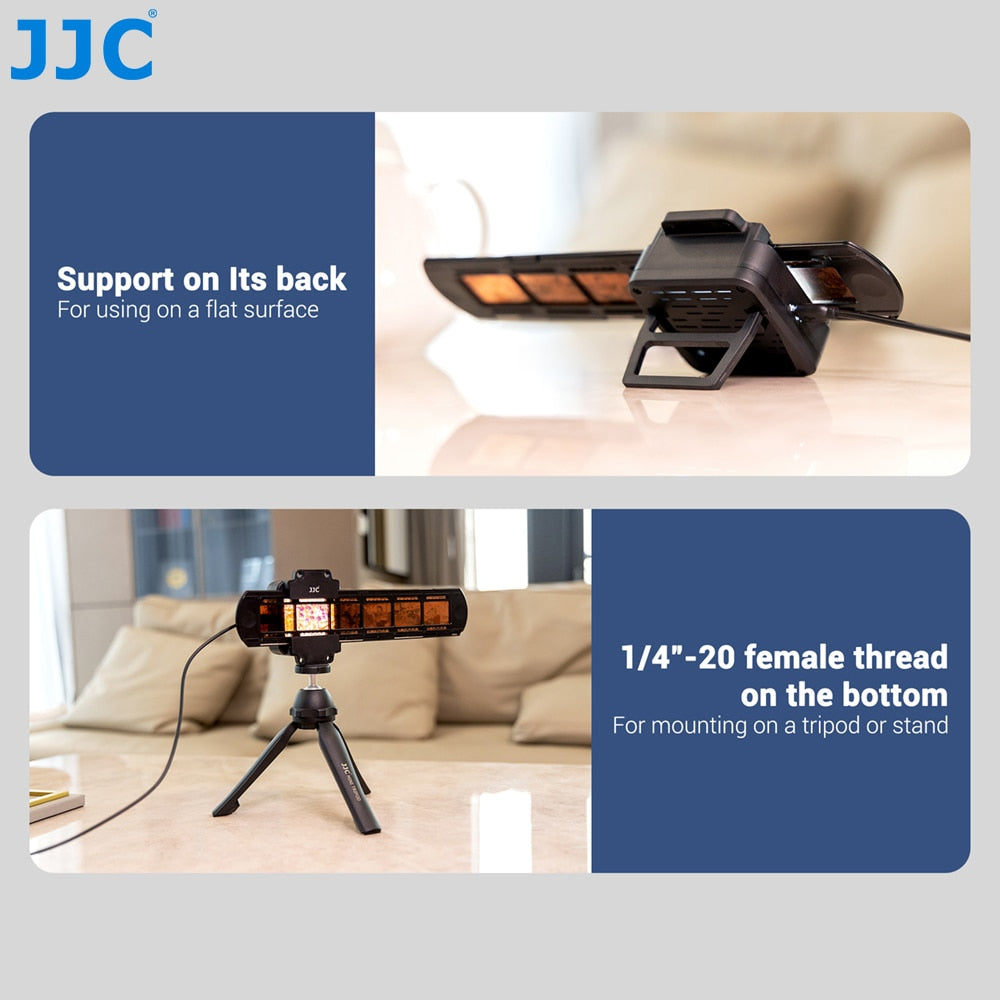 JJC Film Scanner Kit with LED Light for Scanning Negatives, 35mm Film Strip and Slide Holder, Digital Converter for Photo Copying