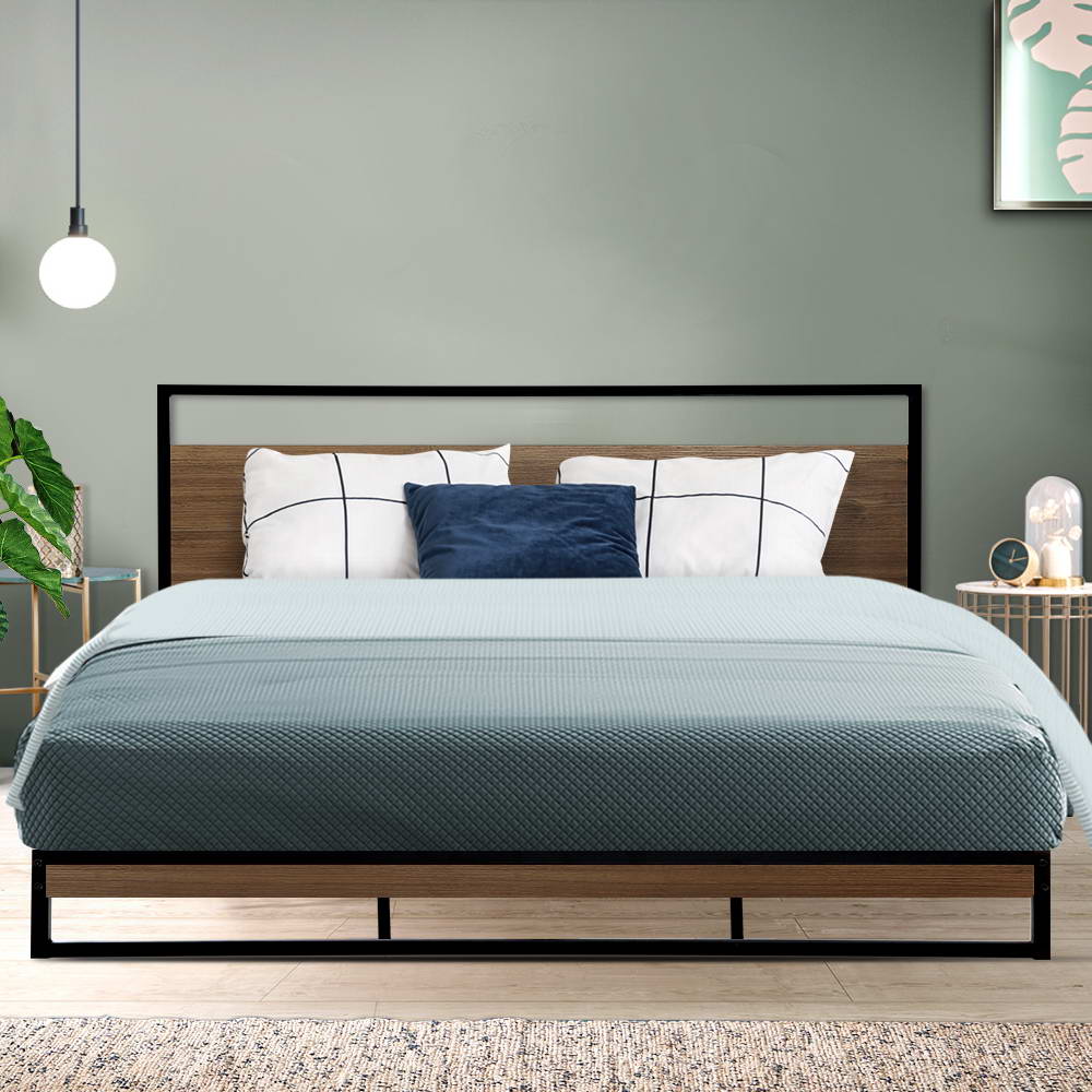 Artiss Metal Bed Frame King Size Mattress Base Platform Foundation Black Dane