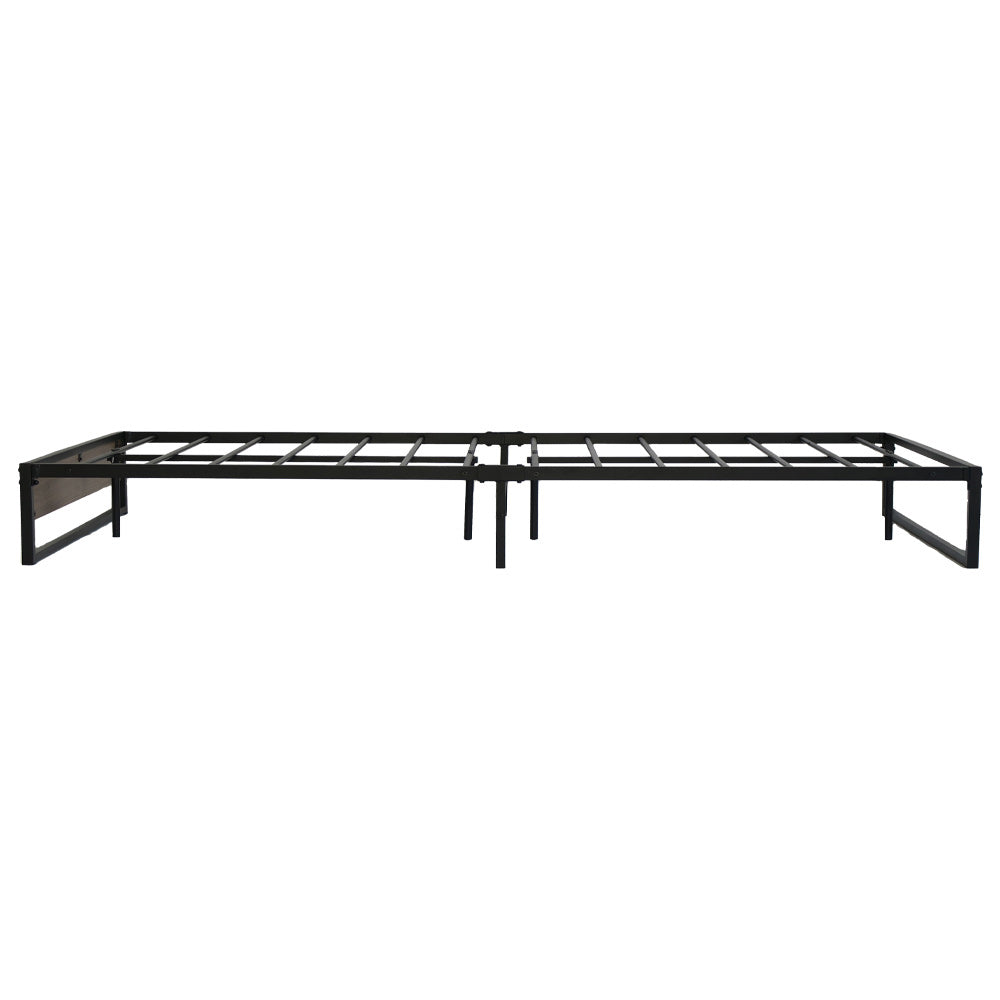 Artiss Metal Bed Frame Double Size Mattress Base Foundation Wooden Black OSLO