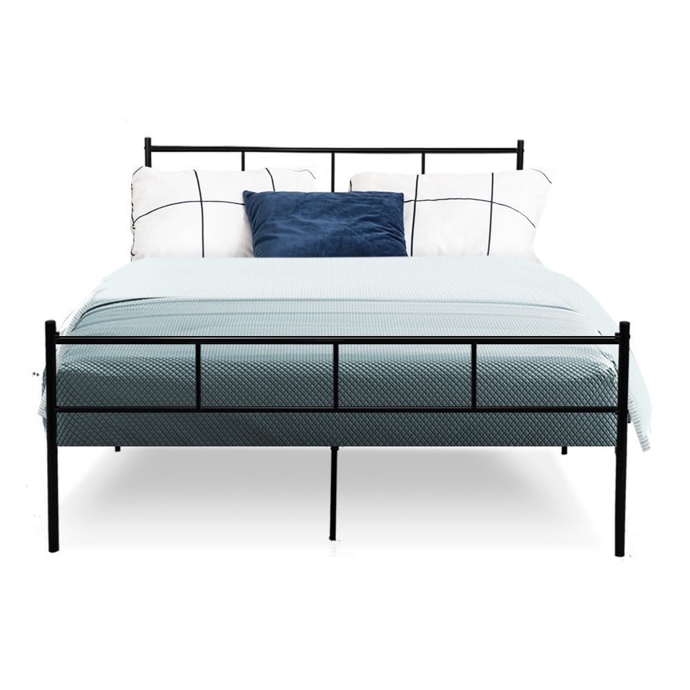 Artiss Metal Bed Frame Double Size Platform Foundation Mattress Base SOL Black