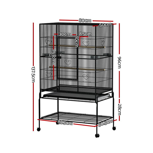 i.Pet Bird Cage Pet Cages Aviary 137CM Large Travel Stand Budgie Parrot Toys