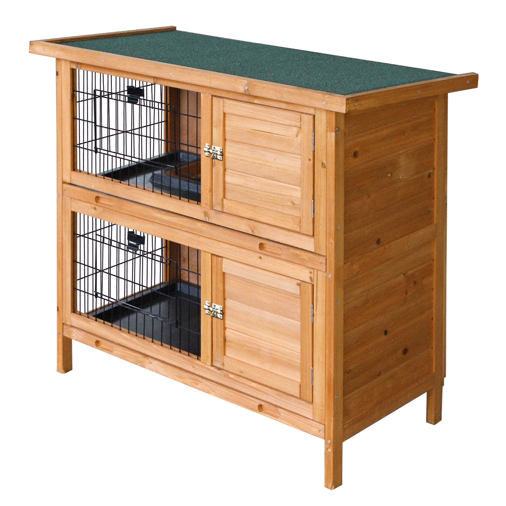 i.Pet Rabbit Hutch Wooden Pet Hutch 82cm x 91.5cm x 45cm